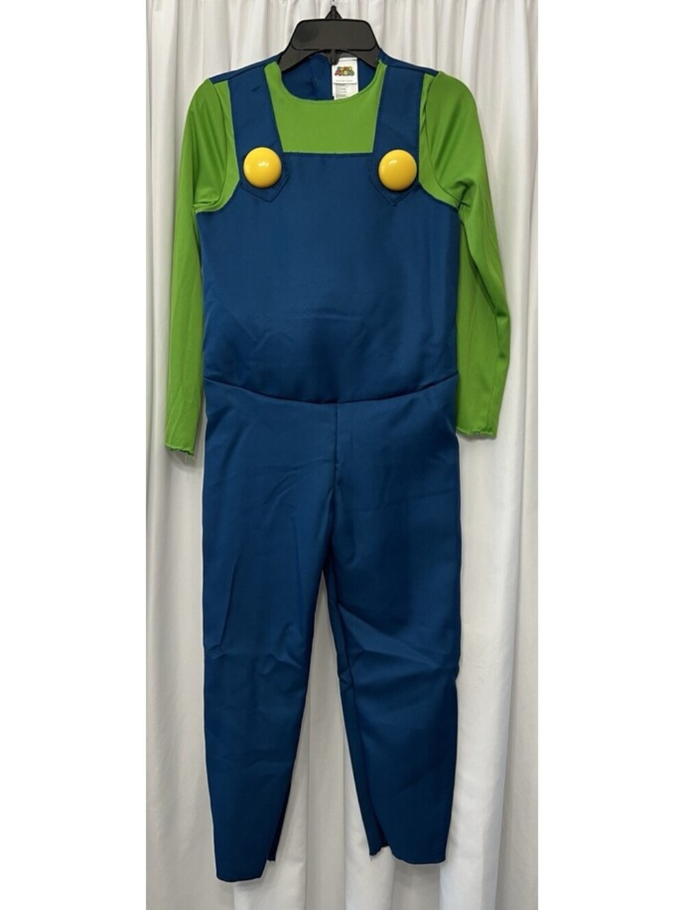 Disguise Kids Super Mario Bros Luigi Costume Small 4-6 Jumpsuit Hat Gloves 4 5 6